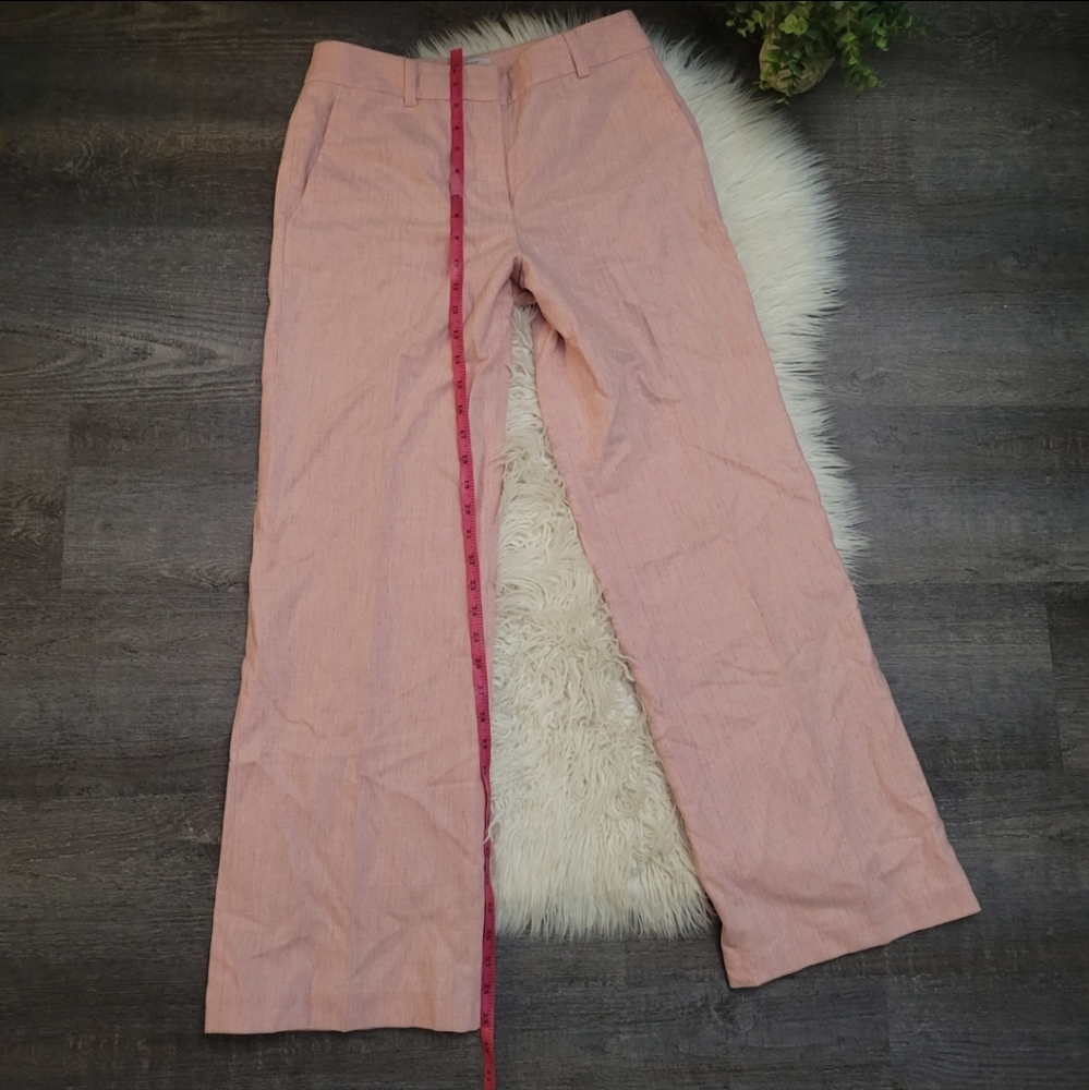 LOFT Pink Heathered Wool Blend wide leg trouser size 4 - Picture 6 of 12